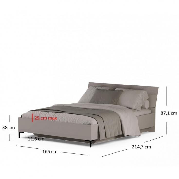 Ліжко DOMINICA 160 з підйомним механізмом taupe / дуб silverjack