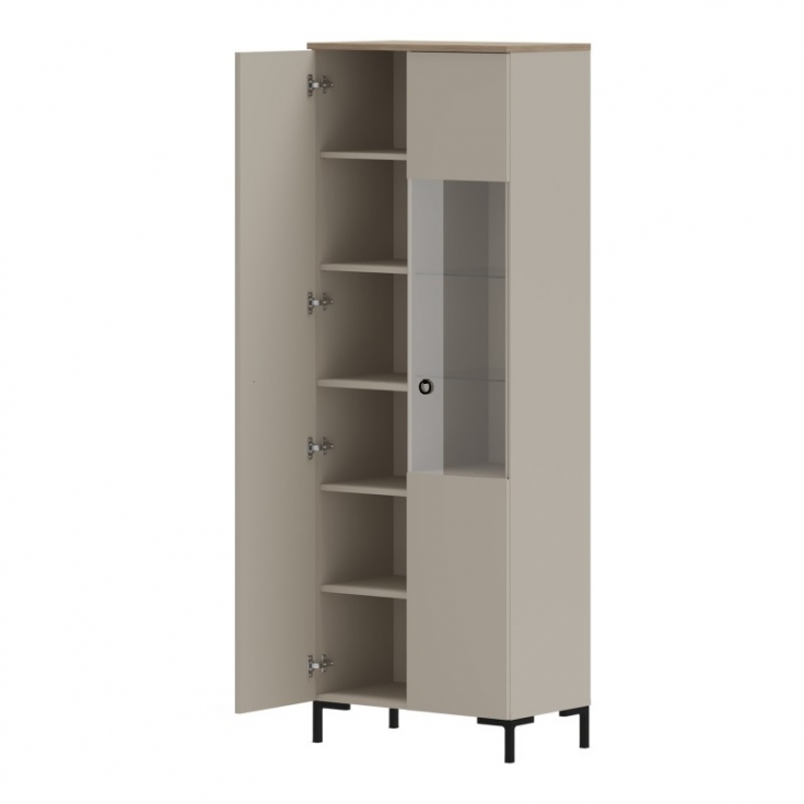 Вітрина DOMINICA 1d1w taupe / дуб silverjack