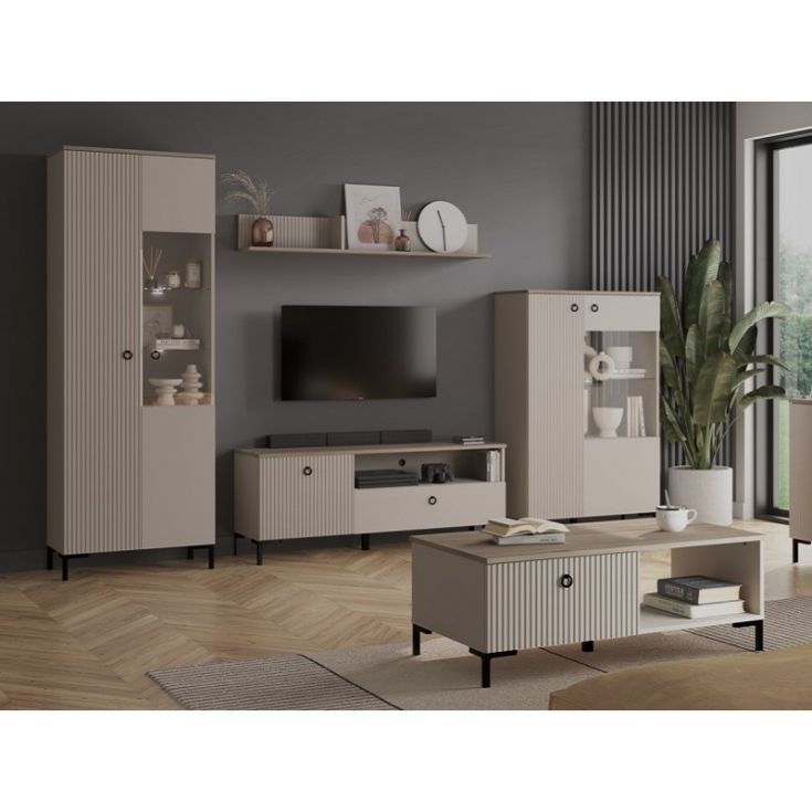 Вітрина DOMINICA 1d1w taupe / дуб silverjack