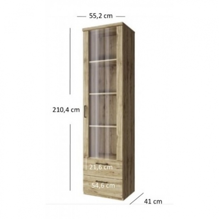 Вітрина висока DOORSET 1w2s дуб navarra